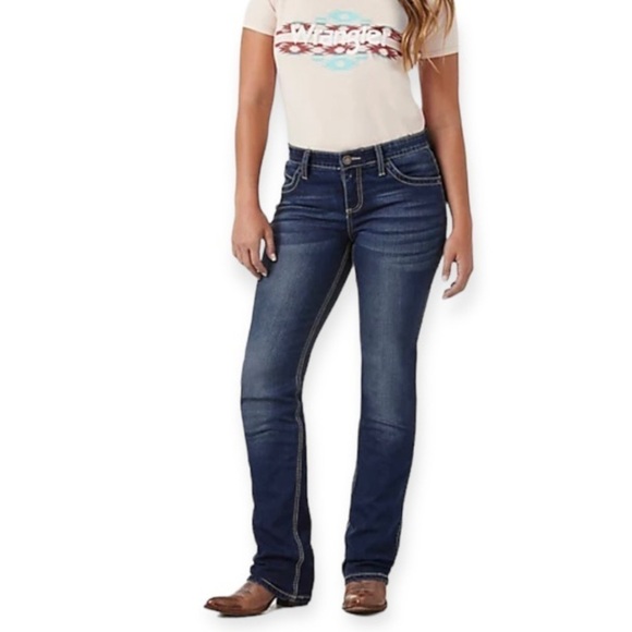 Wrangler 9/10 Ultimate Riding Jeans Q-Baby Women’s Bootcut Stretch Mid Rise - Picture 1 of 12